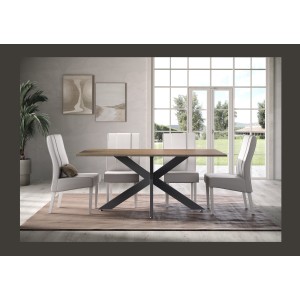 Table GWEN chêne mercure mis en situation dans un décor 3D sous un autre angle