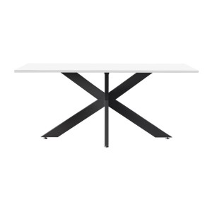 Table GWEN blanc laqué sous un autre angle