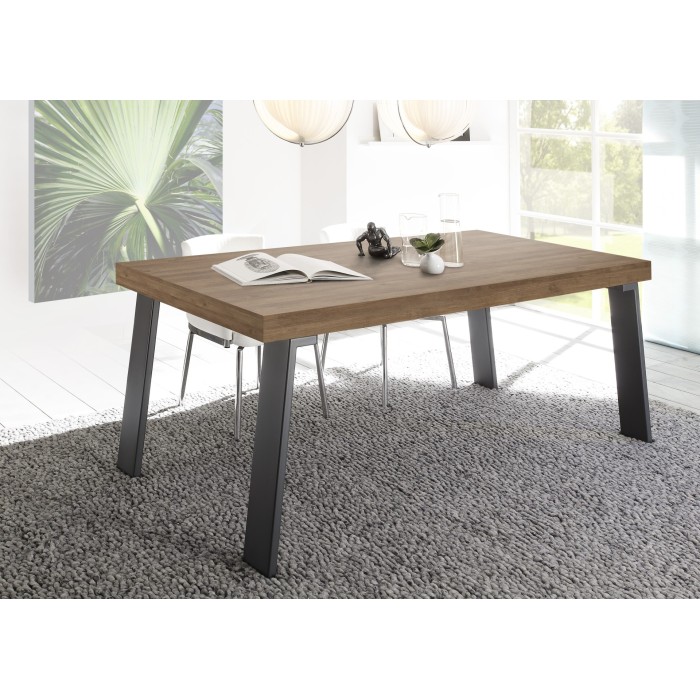 Table SPRING chêne foncé dans un décor 3D