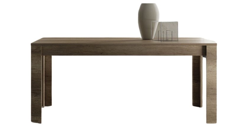 Table 180x90cm, collection HOL, coloris chêne foncé