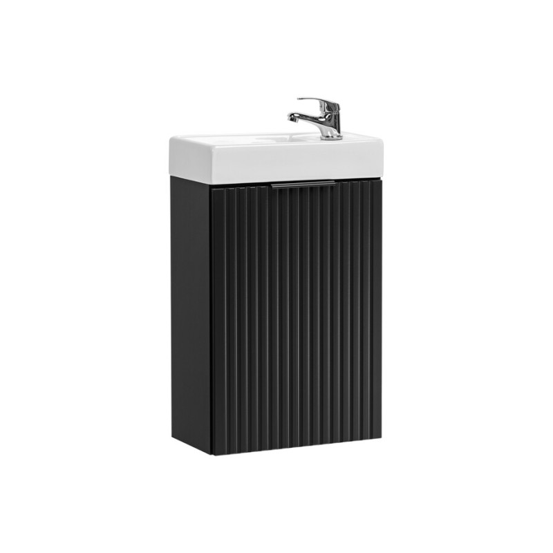 Meuble sous vasque NOXERA 40 cm – Noir mat – Vasque encastrée pour toilettes