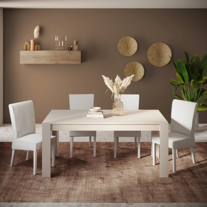 Table fixe SCENA coloris Cachemire dans un décor 3D