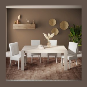 Table fixe SCENA coloris Cachemire dans un décor 3D