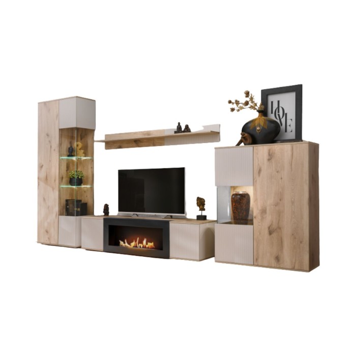 Composition murale ERINA avec cheminée bio-éthanol