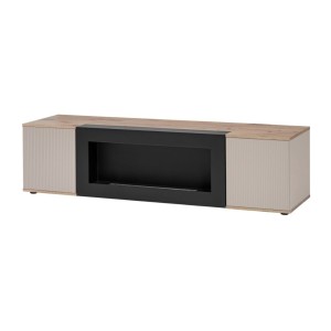 Meuble TV avec cheminée bio-éthanol intégrée ERINA