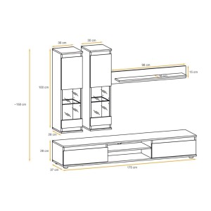 Dimensions totales composition murale DOMO cachemire