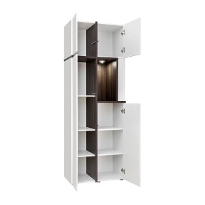 Vitrine haute CRISS blanc brillant ouverte