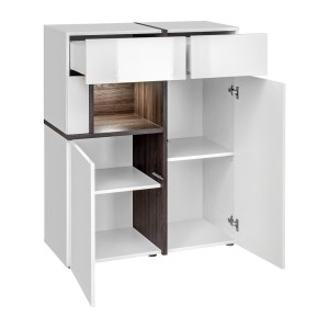 Buffet haut CRISS blanc brillant ouvert