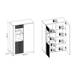 Buffet haut DOUM dimensions