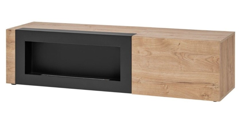 Meuble TV DOUM avec cheminée bio-éthanol intégrée