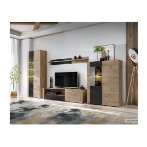 Ensemble DOUM vitrine, buffet haut, meuble TV et étagère