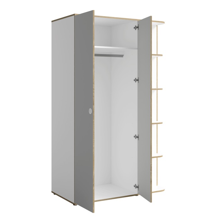 Chambre enfant complète ELYO – Bureau + Lit + Armoire avec bibliothèque