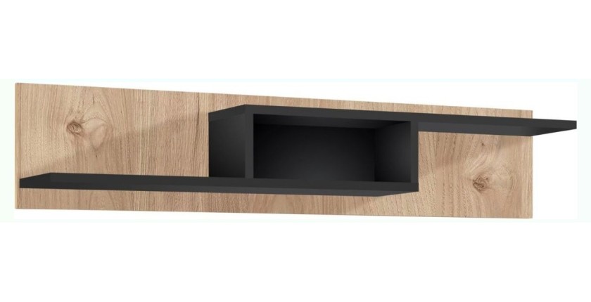 étagère murale CRISS chêne clair et noir