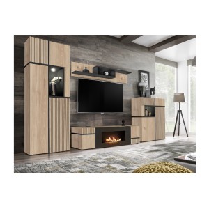 Étagère murale CRISS – Chêne clair et noir – 150 cm