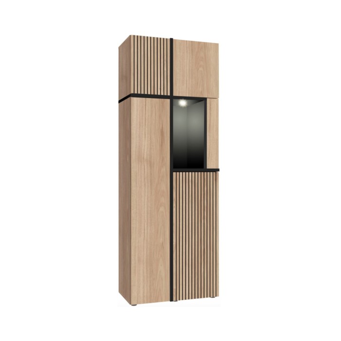 Vitrine CRISS chêne clair et noir