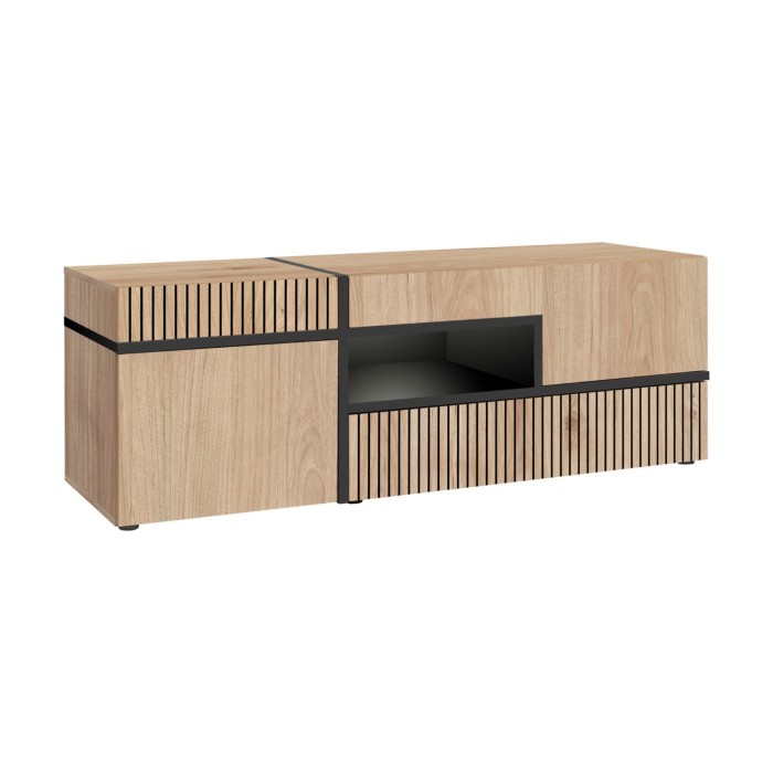 Meuble TV CRISS chêne clair et noir
