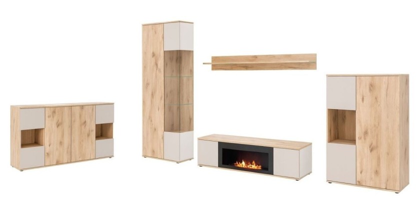 Ensemble complet ERINA avec cheminée sur fond blanc