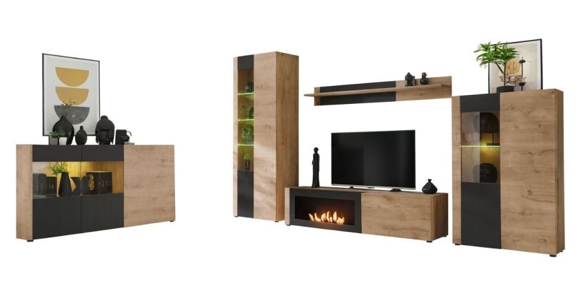 Ensemble complet DOUM avec cheminée sur fond blanc