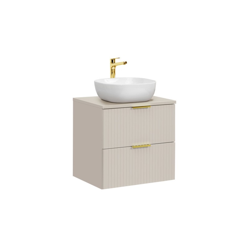 Ensemble de salle de bains NOXERA 60 cm Cashmere – Marron congo – Plan vasque + vasque