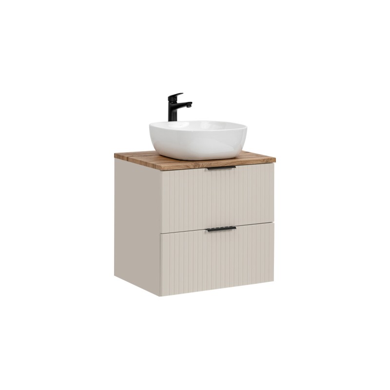 Ensemble de salle de bains NOXERA 80 cm  – Marron congo & wotan – Avec vasque