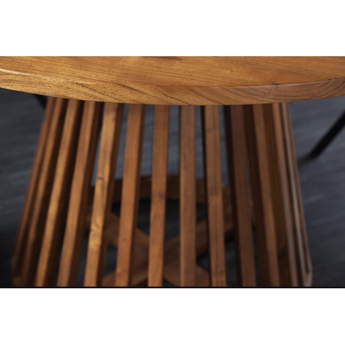 Zoom sur la rencontre entre le pied et le plateau de la table TALMA 120