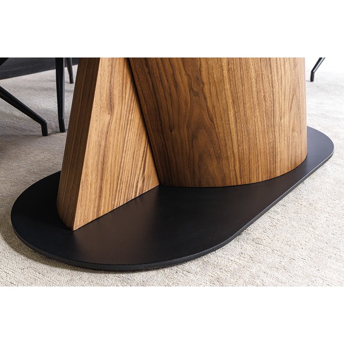 Zoom sur le pied de la table VORTEX grise