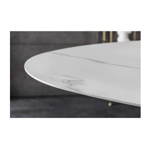 Zoom sur le plateau de la table AERIS blanche