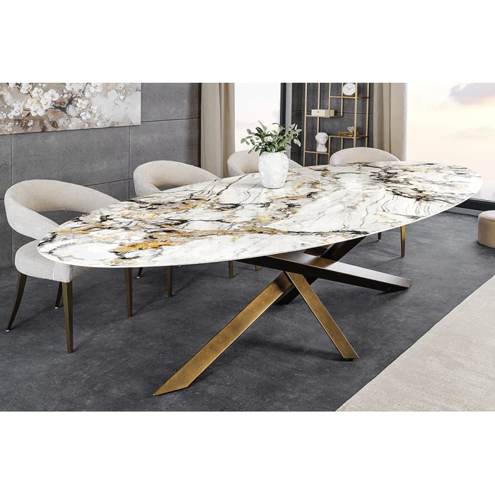 Table AERIS bronze dans un décor 3D