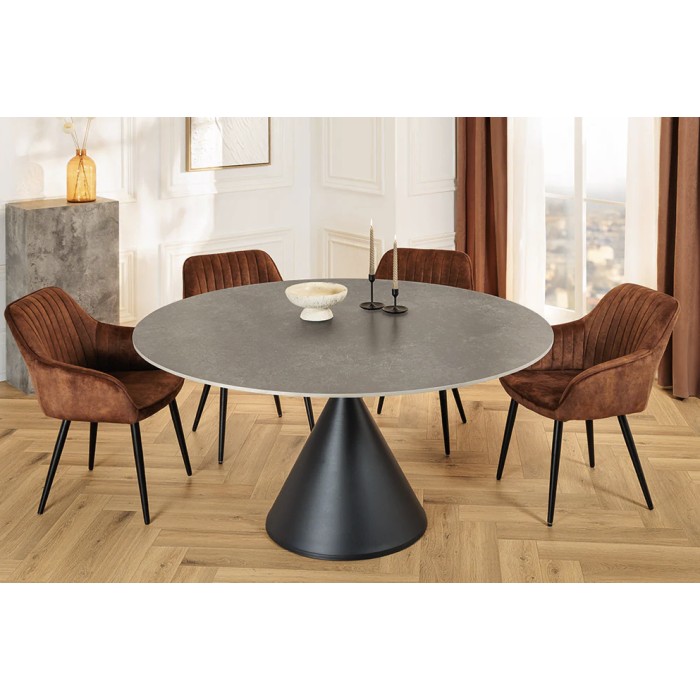 Table VOLTIS grise avec décoration