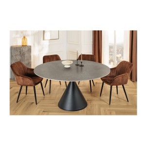 Table VOLTIS grise avec décoration