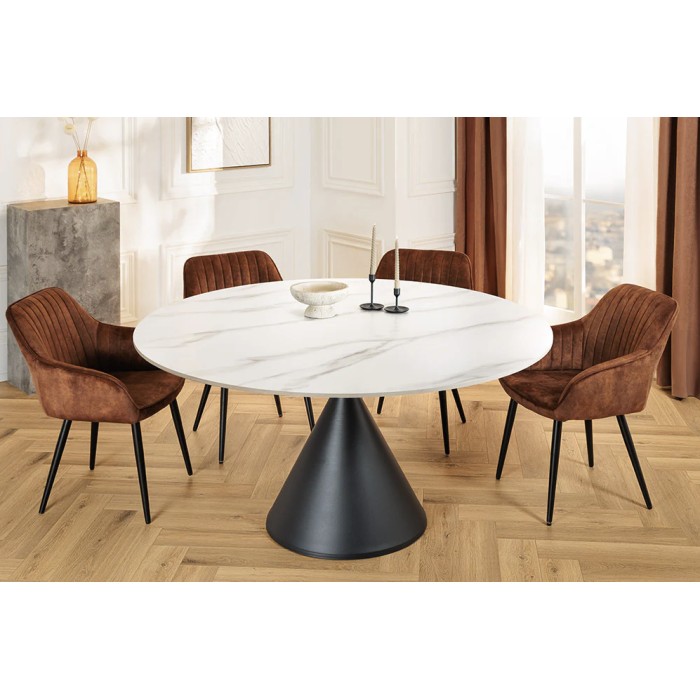 Table VOLTIS blanche décorée