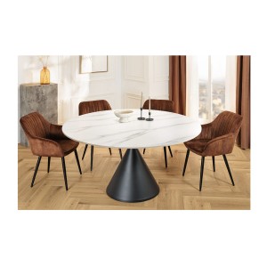 Table VOLTIS blanche décorée