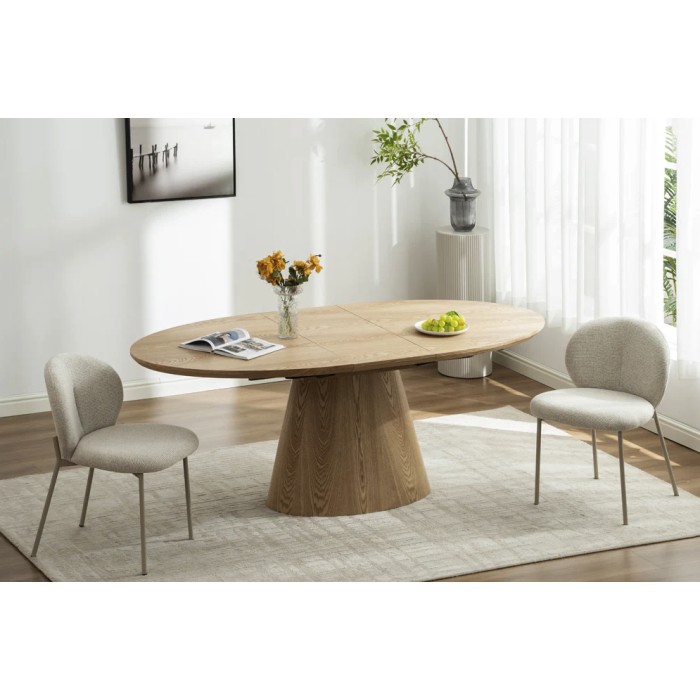 Table LUMEA bois décor 3D avec extension