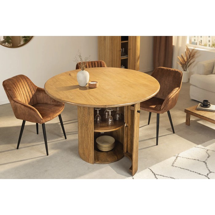 Table YONA avec la porte dans le pied ouverte