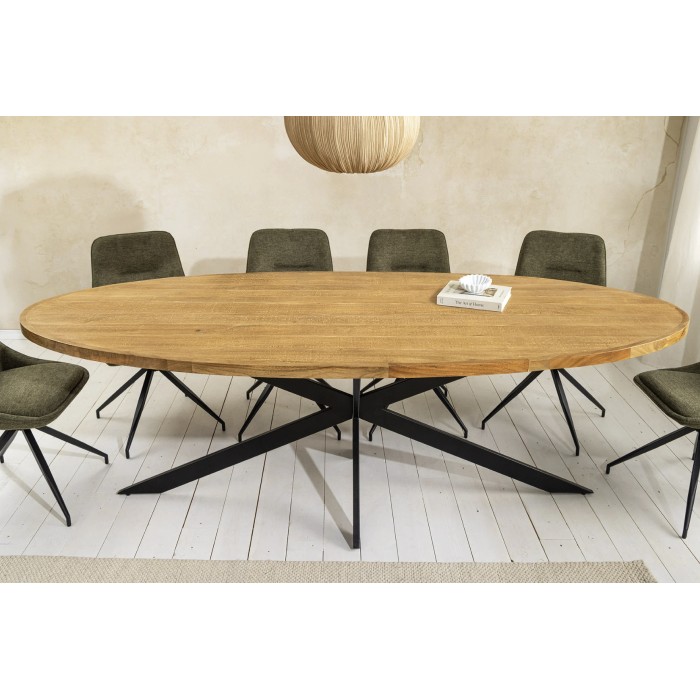 Table ovale SOLARA bois vu de face