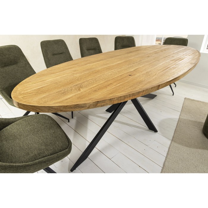 Table SOLARA ovale bois vu de haut