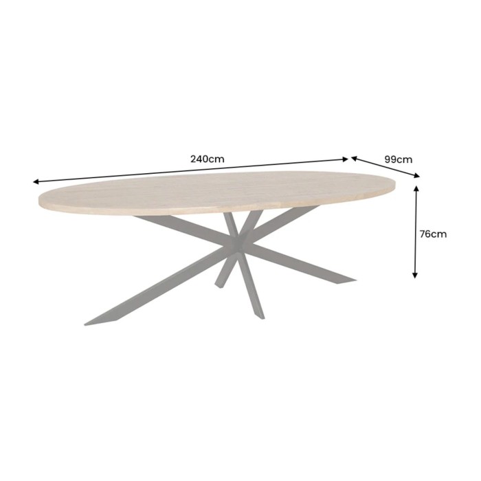 Table ovale SOLARA bois dimensions