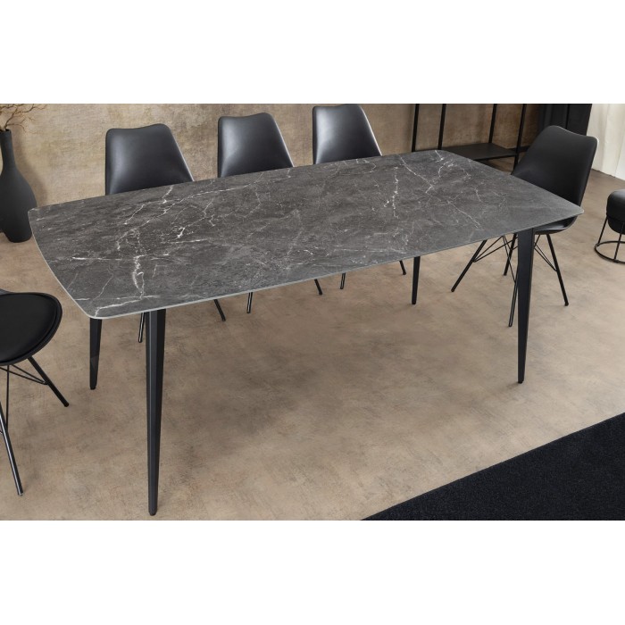 Table HEXA anthracite dans un décor 3D