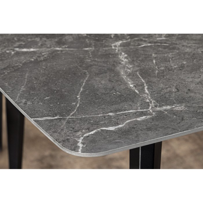 Zoom sur le plateau de la table HEXA anthracite