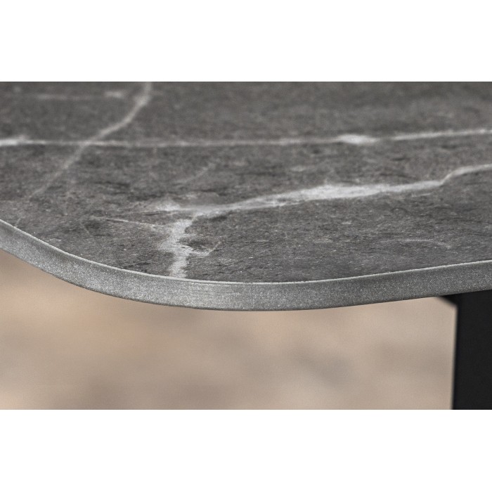 Zoom sur le coin de la table HEXA anthracite