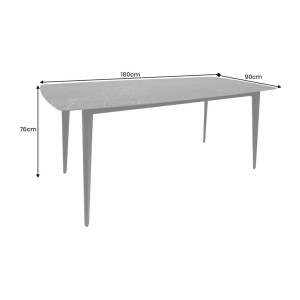 Table HEXA anthracite dimensions