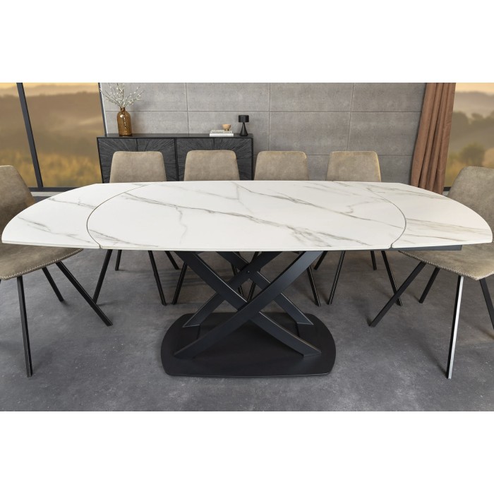 Table ATONIA blanche vu de face