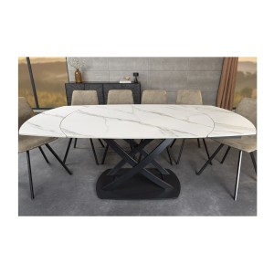 Table ATONIA blanche vu de face