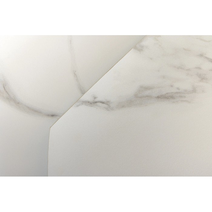 Zoom sur le plateau de la table ATONIA blanche