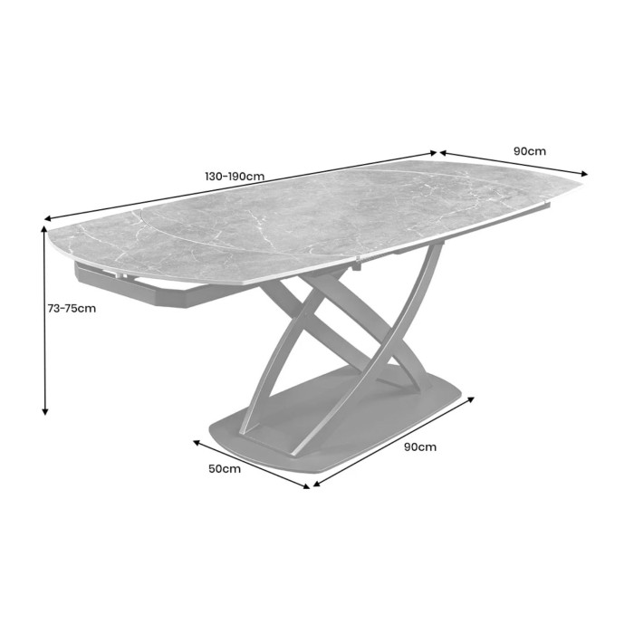 Table ATONIA anthracite dimensions