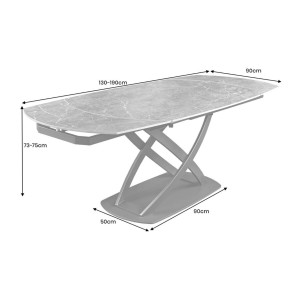 Table ATONIA beige dimensions