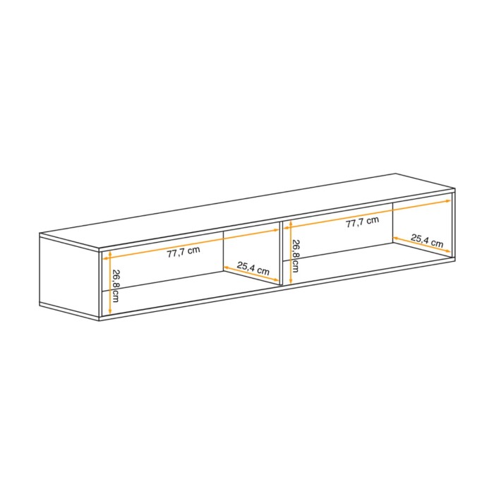 Vitrine horizontale dimensions