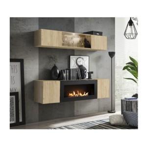 Composition murale horizontale partielle FLY chêne clair