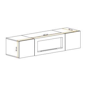 Meuble TV FLY chêne clair avec cheminée intégrée dimensions