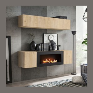 Composition murale horizontale opaque FLY chêne clair